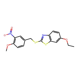 6-Ethoxy-2-[(4-methoxy-3-nitrophenyl)methylsulfanyl]-1,3-benzothiazole structure