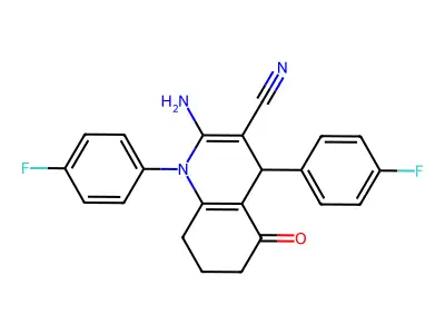 2-Amino-1,4-bis(4-fluoro-PH)-5-oxo-1,4,5,6,7,8-hexahydro-3-quinolinecarbonitrile structure
