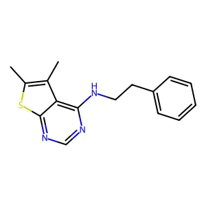 5,6-dimethyl-N-phenethylthieno[2,3-d]pyrimidin-4-amine structure