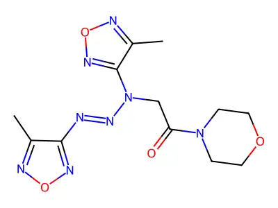 4-{[1,3-Bis(4-methyl-1,2,5-oxadiazol-3-yl)-2-triazenyl]acetyl}morpholine structure
