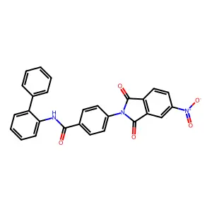 4-(5-nitro-1,3-dioxoisoindol-2-yl)-N-(2-phenylphenyl)benzamide structure