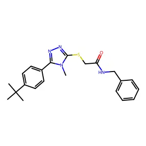 N-benzyl-2-{[5-(4-tert-butylphenyl)-4-methyl-4H-1,2,4-triazol-3-yl]sulfanyl}acetamide structure