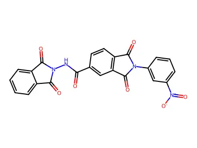 N-(1,3-dioxoisoindol-2-yl)-2-(3-nitrophenyl)-1,3-dioxoisoindole-5-carboxamide structure