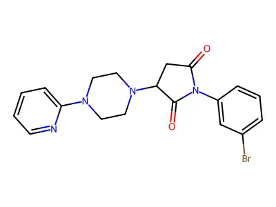 1-(3-Bromophenyl)-3-(4-pyridin-2-ylpiperazin-1-yl)pyrrolidine-2,5-dione structure