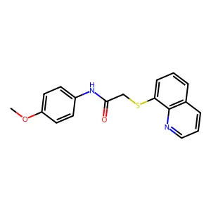 N-(4-methoxyphenyl)-2-quinolin-8-ylsulfanylacetamide structure