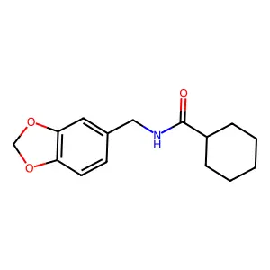 N-(1,3-benzodioxol-5-ylmethyl)cyclohexanecarboxamide structure