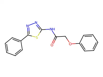 2-phenoxy-N-(5-phenyl-1,3,4-thiadiazol-2-yl)acetamide structure