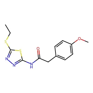 N-[5-(ethylsulfanyl)-1,3,4-thiadiazol-2-yl]-2-(4-methoxyphenyl)acetamide structure