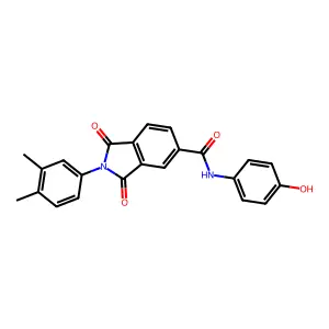 2-(3,4-dimethylphenyl)-N-(4-hydroxyphenyl)-1,3-dioxoisoindole-5-carboxamide structure