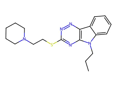 3-(2-Piperidin-1-ylethylsulfanyl)-5-propyl-[1,2,4]triazino[5,6-b]indole structure