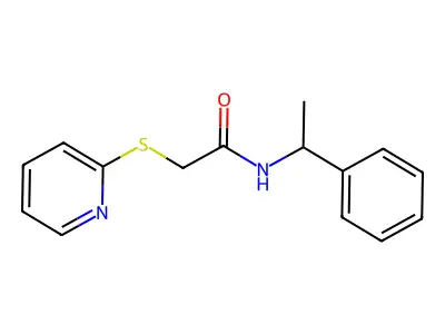 N-(1-phenylethyl)-2-pyridin-2-ylsulfanylacetamide structure