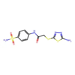 2-[(5-amino-1,3,4-thiadiazol-2-yl)sulfanyl]-N-(4-sulfamoylphenyl)acetamide structure