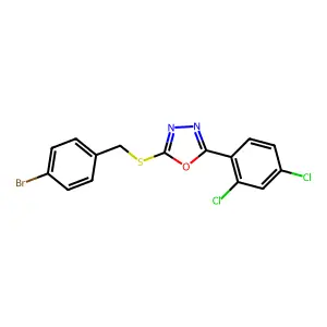 2-[(4-Bromobenzyl)sulfanyl]-5-(2,4-dichlorophenyl)-1,3,4-oxadiazole structure