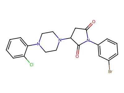 1-(3-Bromophenyl)-3-[4-(2-chlorophenyl)piperazin-1-yl]pyrrolidine-2,5-dione structure