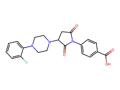4-{3-[4-(2-Fluorophenyl)piperazin-1-yl]-2,5-dioxopyrrolidin-1-yl}benzoic acid structure