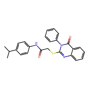 2-(4-oxo-3-phenylquinazolin-2-yl)sulfanyl-N-(4-propan-2-ylphenyl)acetamide structure