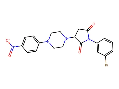 1-(3-Bromophenyl)-3-[4-(4-nitrophenyl)piperazin-1-yl]pyrrolidine-2,5-dione structure