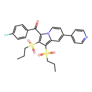 [1,2-Bis(propylsulfonyl)-7-(4-pyridinyl)-3-indolizinyl](4-fluorophenyl)methanone structure