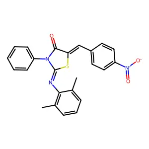 2-[(2,6-dimethylphenyl)imino]-5-{4-nitrobenzylidene}-3-phenyl-1,3-thiazolidin-4-one structure