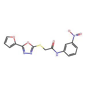 2-{[5-(furan-2-yl)-1,3,4-oxadiazol-2-yl]sulfanyl}-N-(3-nitrophenyl)acetamide structure