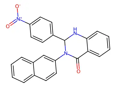 3-Naphthalen-2-yl-2-(4-nitrophenyl)-1,2-dihydroquinazolin-4-one structure