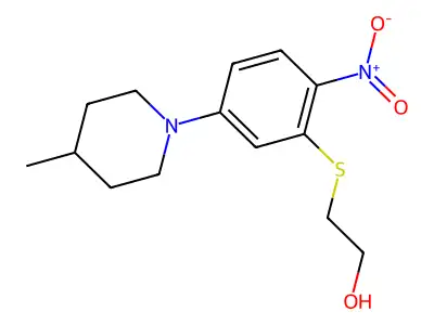 2-[5-(4-Methylpiperidin-1-yl)-2-nitrophenyl]sulfanylethanol structure