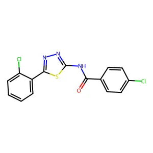 4-chloro-N-[5-(2-chlorophenyl)-1,3,4-thiadiazol-2-yl]benzamide structure