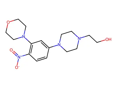 2-[4-(3-Morpholin-4-yl-4-nitrophenyl)piperazin-1-yl]ethanol structure
