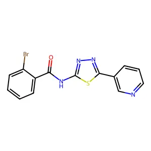 2-bromo-N-(5-pyridin-3-yl-1,3,4-thiadiazol-2-yl)benzamide structure