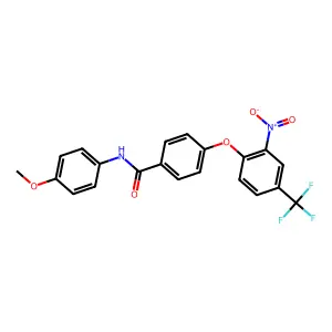 N-(4-methoxyphenyl)-4-[2-nitro-4-(trifluoromethyl)phenoxy]benzamide structure
