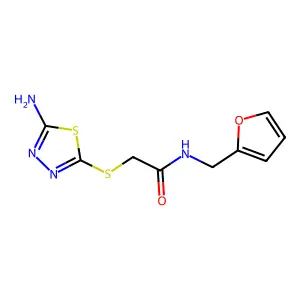 2-[(5-amino-1,3,4-thiadiazol-2-yl)sulfanyl]-N-(furan-2-ylmethyl)acetamide structure