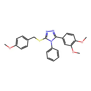 3-(3,4-dimethoxyphenyl)-5-[(4-methoxybenzyl)sulfanyl]-4-phenyl-4H-1,2,4-triazole structure