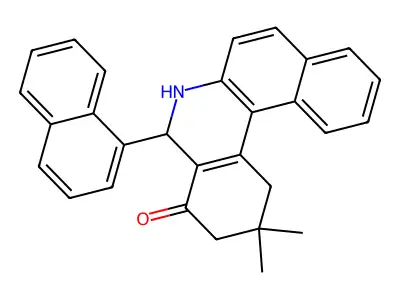 2,2-dimethyl-5-(1-naphthyl)-2,3,5,6-tetrahydrobenzo[a]phenanthridin-4(1H)-one structure