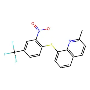 2-Methyl-8-[2-nitro-4-(trifluoromethyl)phenyl]sulfanylquinoline structure