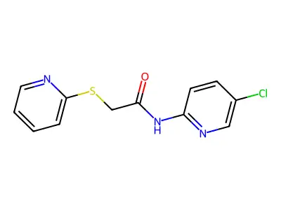 N-(5-chloropyridin-2-yl)-2-(pyridin-2-ylsulfanyl)acetamide structure