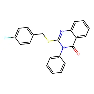 2-[(4-fluorobenzyl)sulfanyl]-3-phenyl-4(3H)-quinazolinone structure