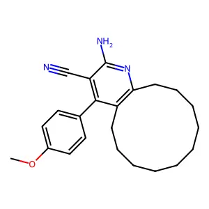 2-amino-4-(4-methoxyphenyl)-5,6,7,8,9,10,11,12,13,14-decahydrocyclododeca[b]pyridine-3-carbonitrile structure