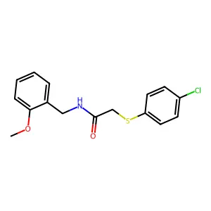 2-[(4-chlorophenyl)sulfanyl]-N-(2-methoxybenzyl)acetamide structure