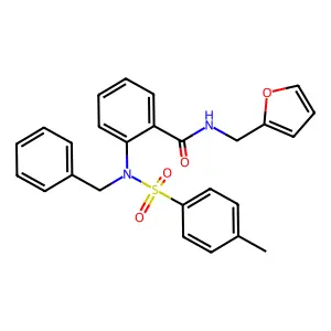 2-[benzyl-(4-methylphenyl)sulfonylamino]-N-(furan-2-ylmethyl)benzamide structure