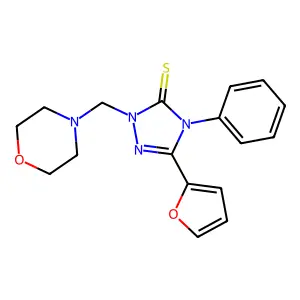 5-(2-Furanyl)-2,4-dihydro-2-(4-morpholinylmethyl)-4-phenyl-3H-1,2,4-triazole-3-thione structure