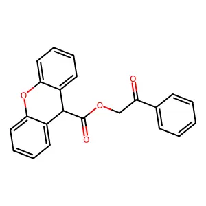 2-oxo-2-phenylethyl 9H-xanthene-9-carboxylate structure