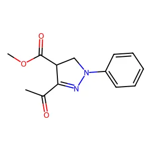 methyl 3-acetyl-1-phenyl-4,5-dihydro-1H-pyrazole-4-carboxylate structure