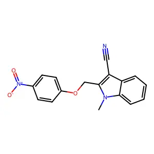 1-methyl-2-[(4-nitrophenoxy)methyl]-1H-indole-3-carbonitrile structure