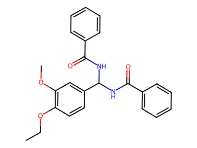N-[benzamido-(4-ethoxy-3-methoxyphenyl)methyl]benzamide structure