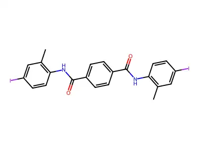 1-N,4-N-bis(4-iodo-2-methylphenyl)benzene-1,4-dicarboxamide structure
