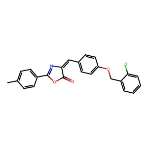 4-{4-[(2-chlorobenzyl)oxy]benzylidene}-2-(4-methylphenyl)-1,3-oxazol-5(4H)-one structure