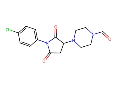 4-[1-(4-Chlorophenyl)-2,5-dioxo-3-pyrrolidinyl]-1-piperazinecarbaldehyde structure