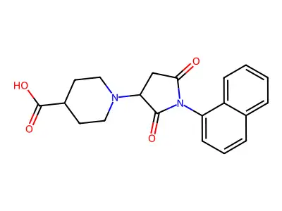 1-[1-(1-Naphthyl)-2,5-dioxo-3-pyrrolidinyl]-4-piperidinecarboxylic acid structure