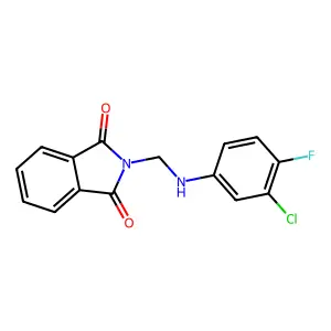 2-[(3-Chloro-4-fluoroanilino)methyl]isoindole-1,3-dione structure