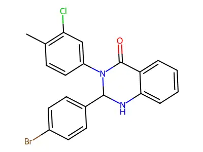 2-(4-bromophenyl)-3-(3-chloro-4-methylphenyl)-2,3-dihydro-4(1H)-quinazolinone structure